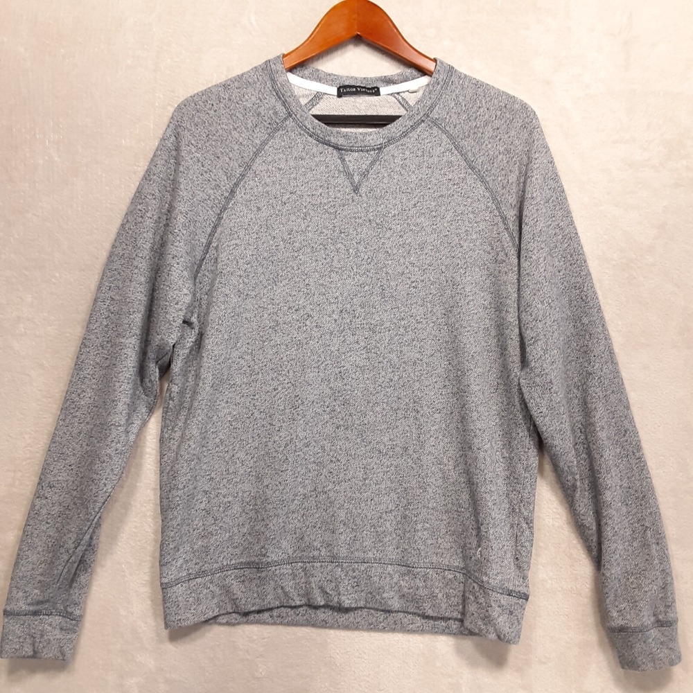 Tailor Vintage Mens Crew Pullover Sweater Sz.M/Blue Marled/French Terry/Thermal